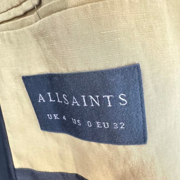 New ALLSAINTS Yolanda Lyn Relaxed Fit Woven Women’s Khaki Blazer Sz UK4 / US0 - Picture 7 of 15